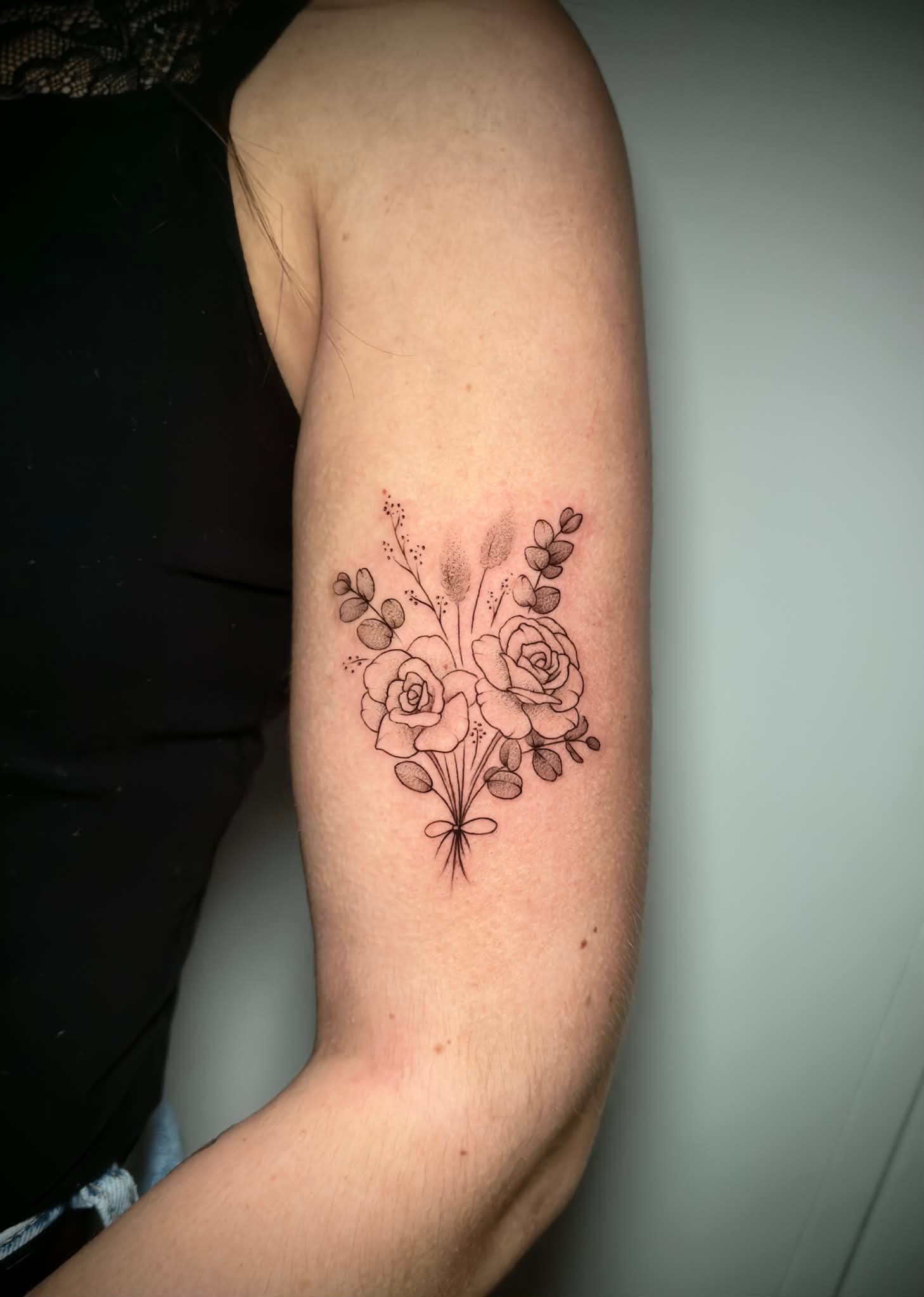 Bouquet Roses & Eucalyptus par Littlekowicz