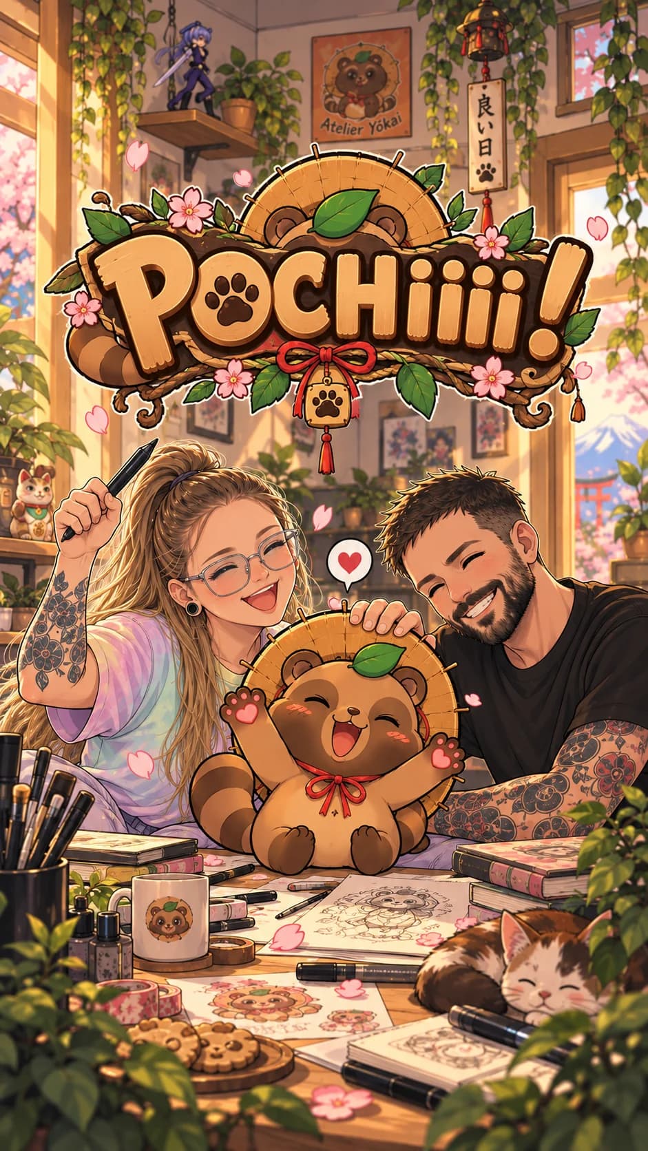L'écran titre de POCHIIII !, le jeu de Pochi